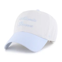 Women's '47 White/Light Blue Atlanta Braves Gelato Two-Tone Clean Up Adjustable Hat