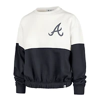 Sweat à capuche Atlanta Braves Take Two Bonita '47 pour femme, blanc/bleu marine