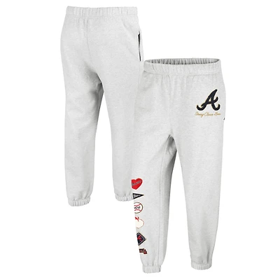 Women's '47 x Stoney Clover Lane Heather Gray Atlanta Braves Venice Jogger Pants