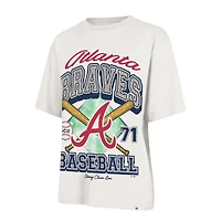 Women's '47 x Stoney Clover Lane Sand Atlanta Braves Crossover Base Foundation T-Shirt