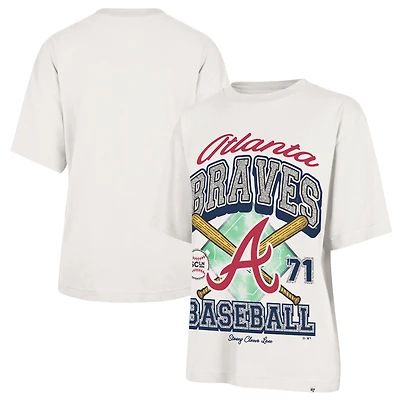 Women's '47 x Stoney Clover Lane Sand Atlanta Braves Crossover Base Foundation T-Shirt