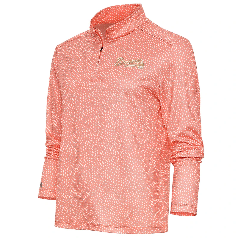 Haut à enfiler glissière quart de tour pour femme Antigua Coral Atlanta Braves Tonal Wiki