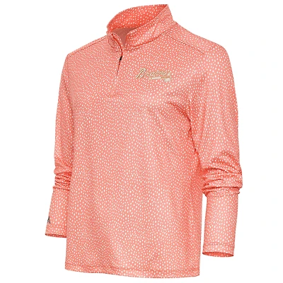 Haut à enfiler glissière quart de tour pour femme Antigua Coral Atlanta Braves Tonal Wiki