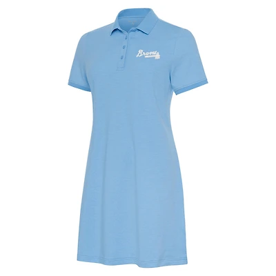 Women's Antigua  Light Blue Atlanta Braves Play Through Polo Dress