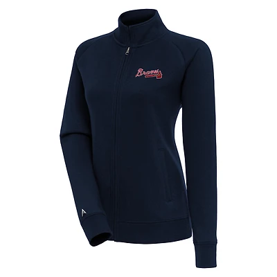 Women's Antigua  Navy Atlanta Braves Victory Full-Zip Jacket