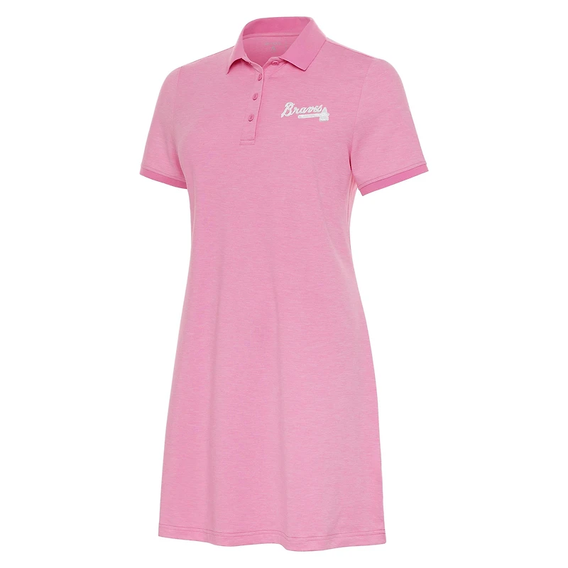 Robe polo Antigua rose pour femme, modèle Atlanta Braves.