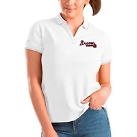 Women's Antigua White Atlanta Braves Affluent Polo