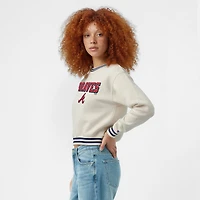 Women's Champion  Cream Atlanta Braves Reverse Weave Sweatshirt