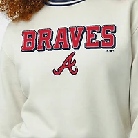 Women's Champion  Cream Atlanta Braves Reverse Weave Sweatshirt