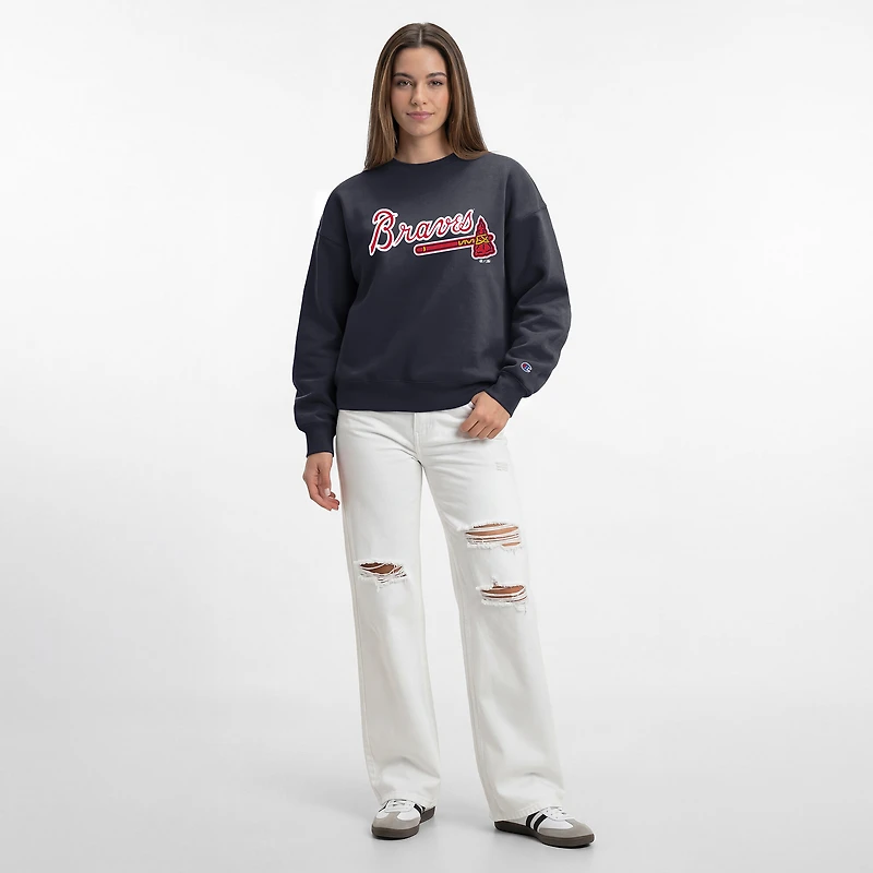 Sweat-shirt All-Star des Braves d'Atlanta, bleu marine, pour femmes (Champion).