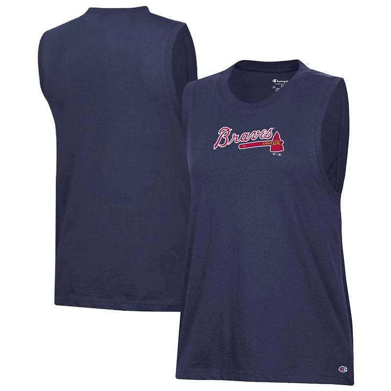 Women's Champion  Navy Atlanta Braves Muscle Tank Top