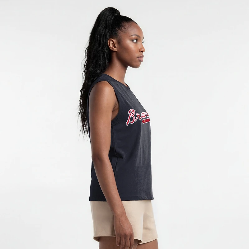 Women's Champion  Navy Atlanta Braves Muscle Tank Top