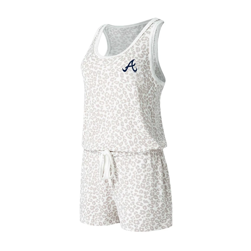 Concepts Sport - Crème Atlanta Braves Montana Combishort en tricot hacci pour femmes