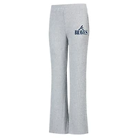 Pantalon évasé en tricot côtelé Juniper Atlanta Braves pour femme Concepts Sport Gray