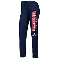 Concepts Sport Femme Bleu marine/rouge Atlanta Braves Wordmark Meter Muscle Débardeur et pantalon Ensemble de nuit