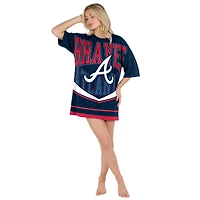 Robe de nuit en maille mosaïque marine Atlanta Braves Concepts Sport pour femme