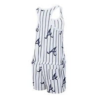 Women's Concepts Sport White Atlanta Braves Reel Pinstripe Knit Racerback Romper