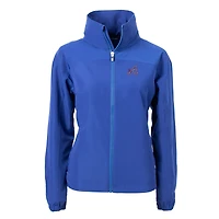Women's Cutter & Buck Blue Atlanta Braves City Connect Charter Eco Recycled Full-Zip Jacket