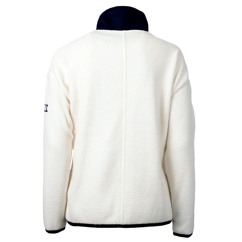 Women's Cutter & Buck Cream Atlanta Braves  Cascade Eco Sherpa Full-Zip Fleece Jacket