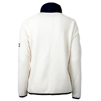 Women's Cutter & Buck Cream Atlanta Braves  Cascade Eco Sherpa Full-Zip Fleece Jacket