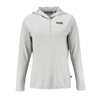 Women's Cutter & Buck Gray Atlanta Braves Coastline Epic Comfort Eco Recycled Raglan Long Sleeve Hoodie T-Shirt