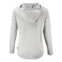Women's Cutter & Buck Gray Atlanta Braves Coastline Epic Comfort Eco Recycled Raglan Long Sleeve Hoodie T-Shirt