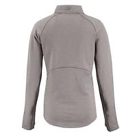 Women's Cutter & Buck Heather Gray Atlanta Braves Peshastin Eco Fleece Recycled Raglan Half-Zip Top