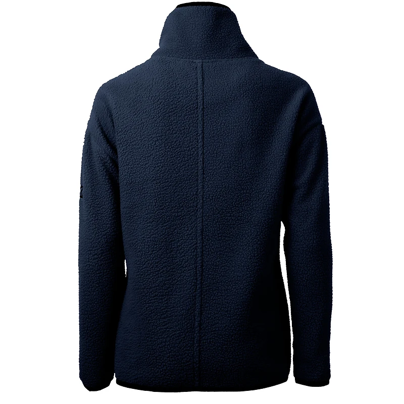 Women's Cutter & Buck Navy Atlanta Braves Cascade Eco Sherpa Fleece Quarter-Zip Pullover Jacket