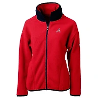 Women's Cutter & Buck Red Atlanta Braves Americana Logo Cascade Eco Sherpa Full-Zip Fleece Jacket