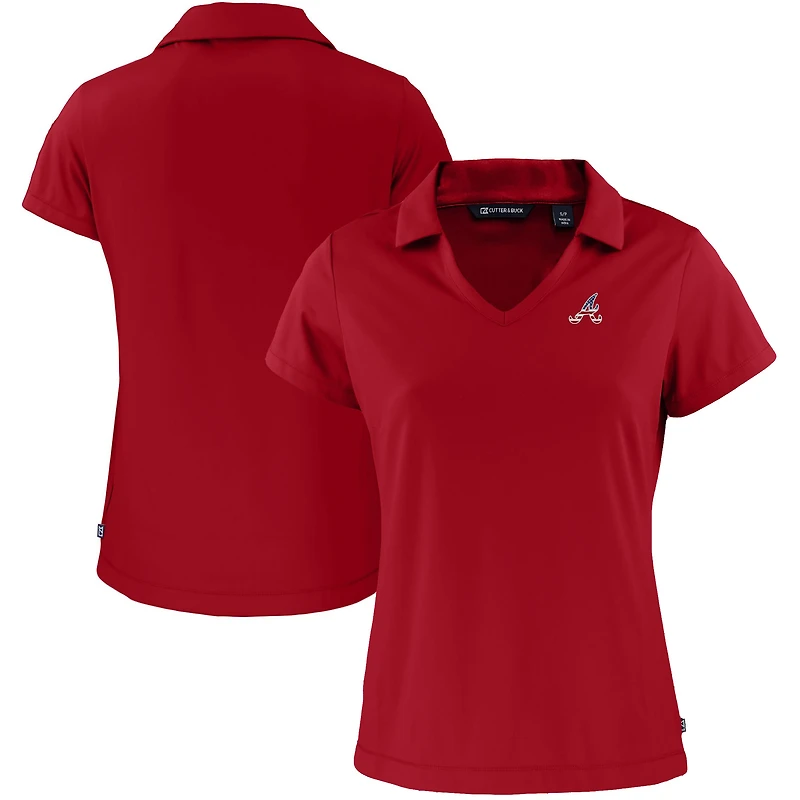 Women's Cutter & Buck  Red Atlanta Braves Daybreak Eco Recycled V-Neck Polo