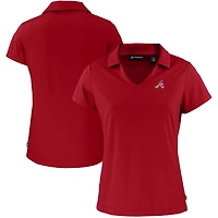 Women's Cutter & Buck  Red Atlanta Braves Daybreak Eco Recycled V-Neck Polo
