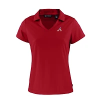 Women's Cutter & Buck  Red Atlanta Braves Daybreak Eco Recycled V-Neck Polo