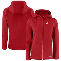 Women's Cutter & Buck  Red Atlanta Braves Evoke Eco Softshell Recycled Full-Zip Jacket