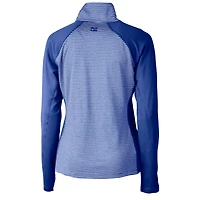 Women's Cutter & Buck  Royal Atlanta Braves DryTec Forge Tonal Stripe Half-Zip Top