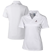 Women's Cutter & Buck White Atlanta Braves Americana Logo DryTec Genre Textured Solid Polo