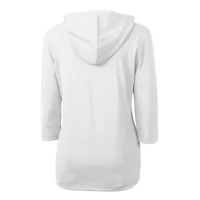 Women's Cutter & Buck White Atlanta Braves Americana Logo DryTec Virtue Eco Pique Recycled Half-Zip Pullover Hoodie