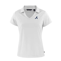 Women's Cutter & Buck  White Atlanta Braves Daybreak Eco Recycled V-Neck Polo