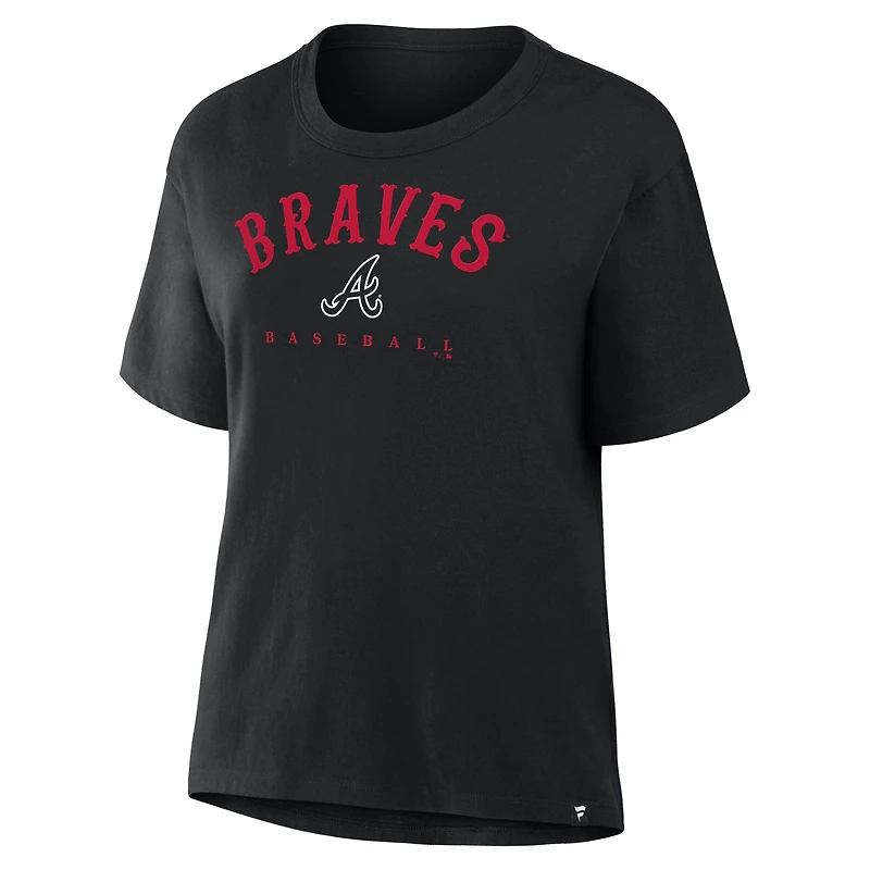 T-shirt noir Fanatics pour femme Atlanta Braves Home Run Legacy