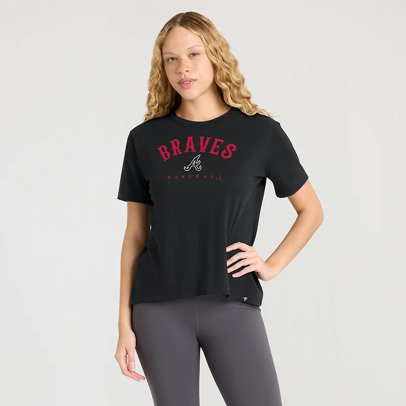 T-shirt noir Fanatics pour femme Atlanta Braves Home Run Legacy