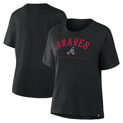 T-shirt noir Fanatics pour femme Atlanta Braves Home Run Legacy