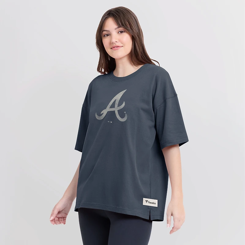 T-shirt surdimensionné bleu Atlanta Braves pour femme, motif éléments bruts, Future Ground