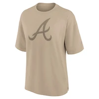 T-shirt surdimensionné Fanatics kaki pour femme avec logo des Braves d'Atlanta