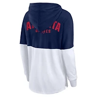 Women's Fanatics Navy/White Atlanta Braves Backup Option Pullover Hoodie