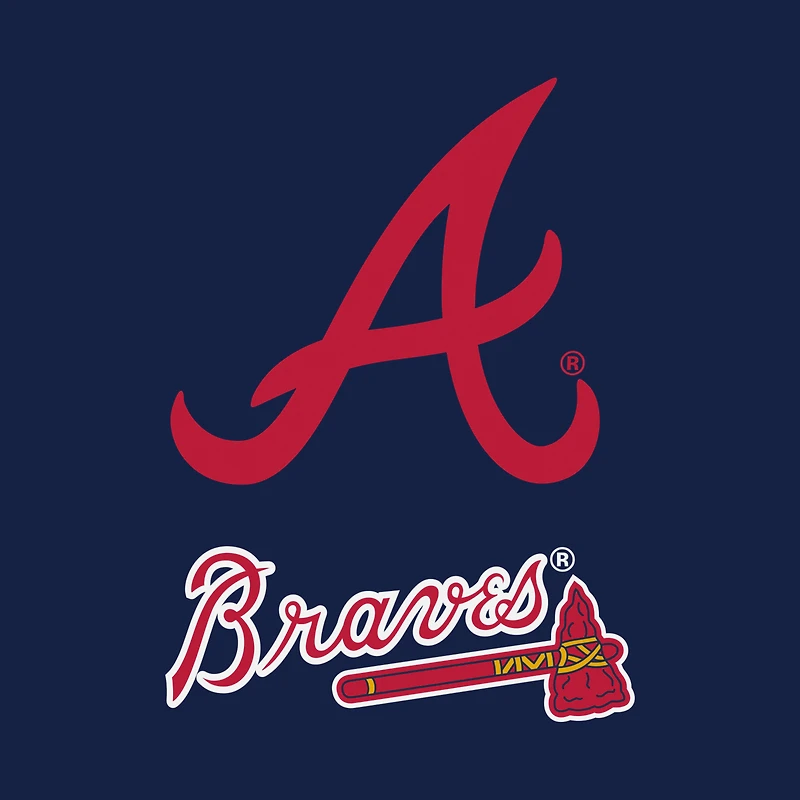 Women's Fanatics Navy/White Atlanta Braves Backup Option Pullover Hoodie