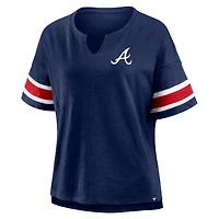 Women's Fanatics Navy Atlanta Braves Curl Route T-Shirt