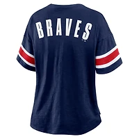 Women's Fanatics Navy Atlanta Braves Curl Route T-Shirt