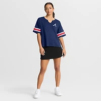T-shirt Fanatics bleu marine pour femme, motif Curl Route des Braves d'Atlanta