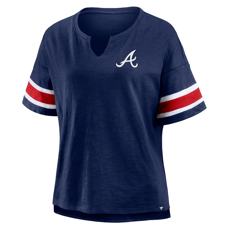 Women's Fanatics Navy Atlanta Braves Curl Route T-Shirt