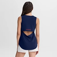 Women's Fanatics  Navy Atlanta Braves Draped Mesh Back Performance Tank Top