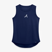 Débardeur de performance Fanatics bleu marine Atlanta Braves pour femme, dos en maille drapée